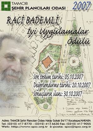 Şehir Plancıları Odası Raci Bademli İyi Uygulamalar Ödülü