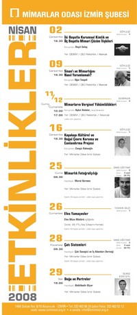 Mimarlar Odası İzmir Şubesi Nisan Ayı Etkinlikleri