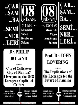 Prof. Dr. John Lovering ve Dr. Philip Boland Çarşamba Seminerleri'nde