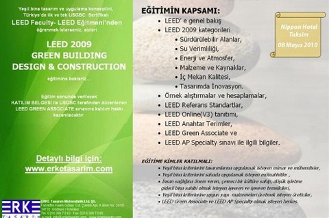 Yoğun İstek Üzerine LEED 2009 Eğitimi Tekrar Düzenleniyor