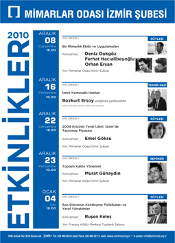 İzmir Mimarlar Odası'nda “Toplam Kalite Yönetimi” Eğitimi