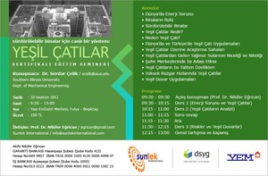 "Yeşil Çatılar" Sertifikalı Eğitim Semineri