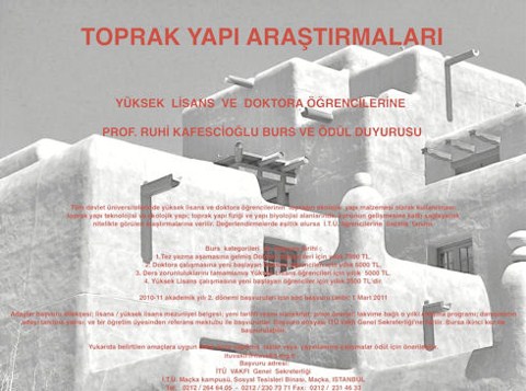 Toprak Yapı Araştırmaları YL ve Doktora Öğrencilerine Prof.Ruhi Kafescioğlu Burs ve Ödülü