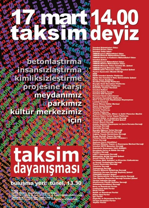 Taksim Dayanışması'ndan 17 Mart Çağrısı