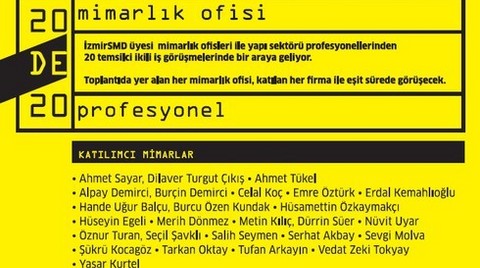 20 Mimarlık Ofisi, 20 Yapı Profesyoneli ile İzmir'de Buluşuyor